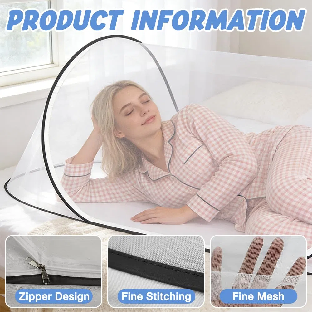 Zanzariera pieghevole, ultraleggera pop-up, Zanzariera grande da 200 x 80 x 56cm, tenda da campeggio portatile, letto zanzariera, campeggio con fondo a rete, per letto, campeggio