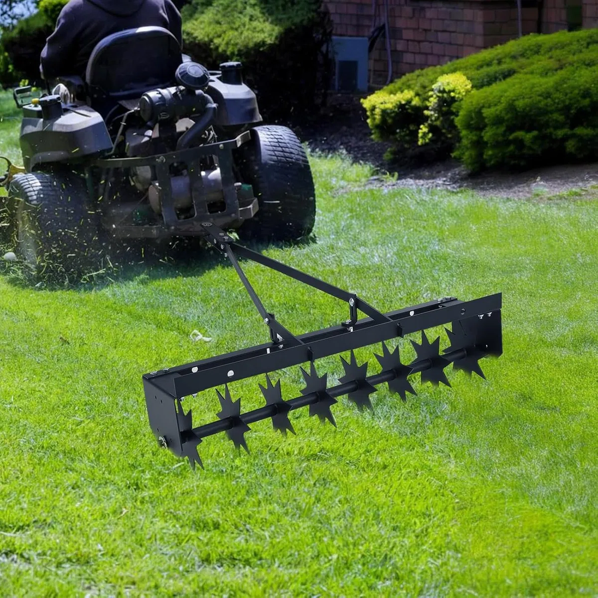Ventilatore per prato, 8 punte per prato con attrezzi da giardino, traino e giardino, 81 x 24 x 78 cm