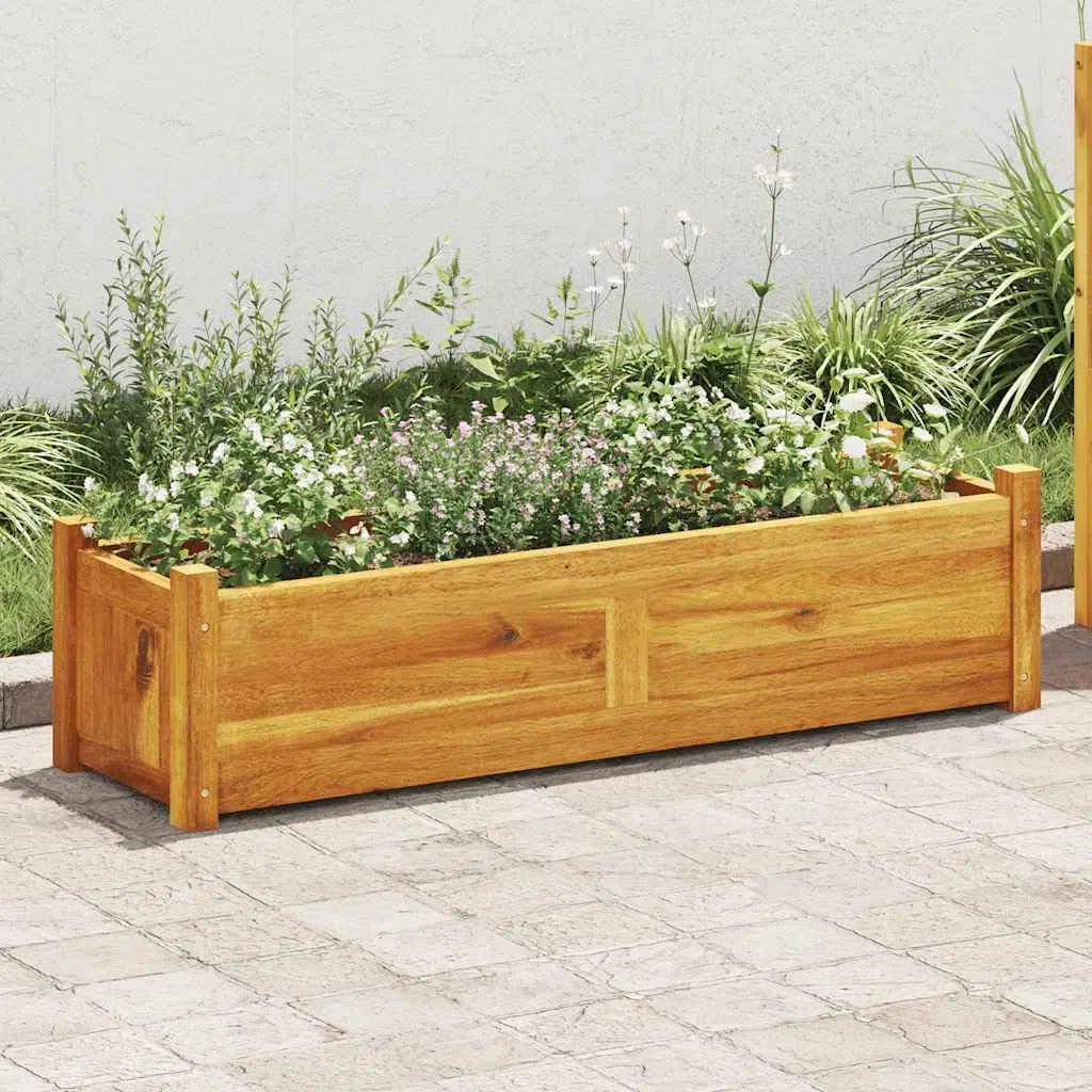 vidaXL Letto Rialzato da Giardino Marrone Vaso Fioriera Cassetta Piante Giardinaggio Portafiori Aperto Fioriera Balcone Terrazzi Legno Acacia