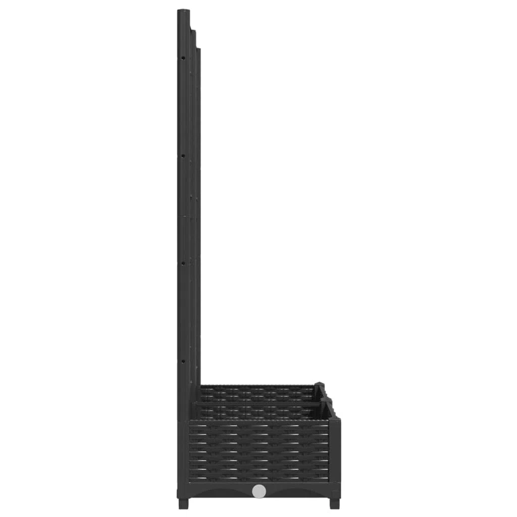 Fioriera da Giardino con Traliccio Nera 80x40x121,5 cm PP,Casa e Giardino,Prato e Giardino,Giardinaggio,Vasi e fioriere,6.42kg-318270