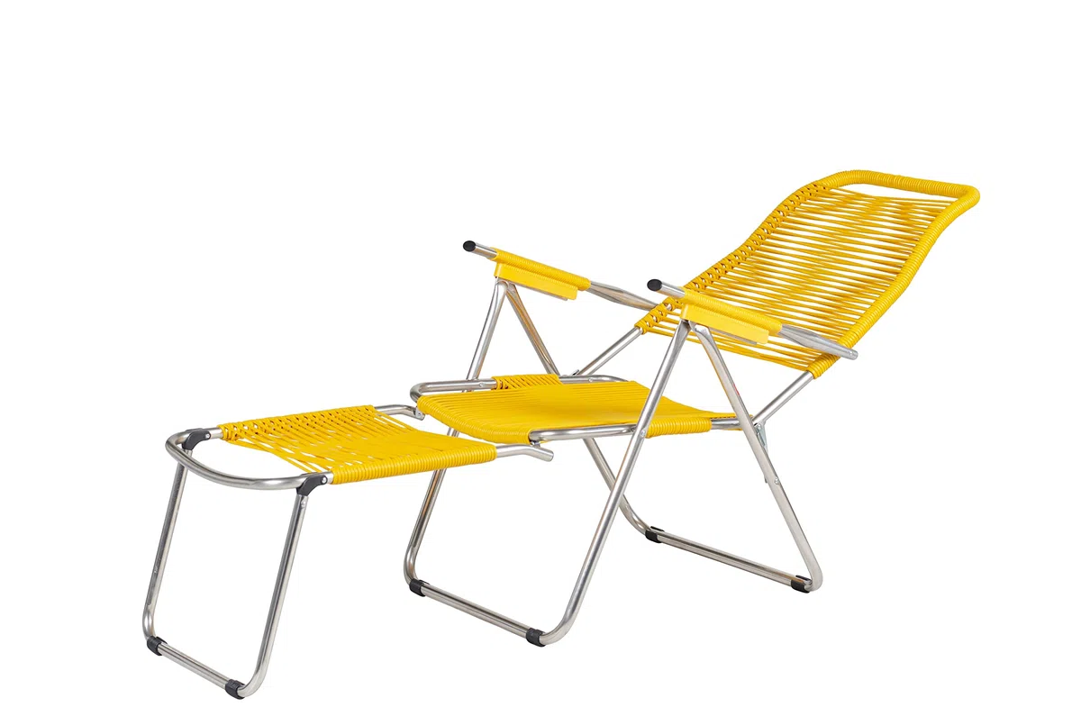 Fiam Spaghetti - Poltrona Relax Cordonata Da Esterno - Telaio Alluminio, PVC Giallo