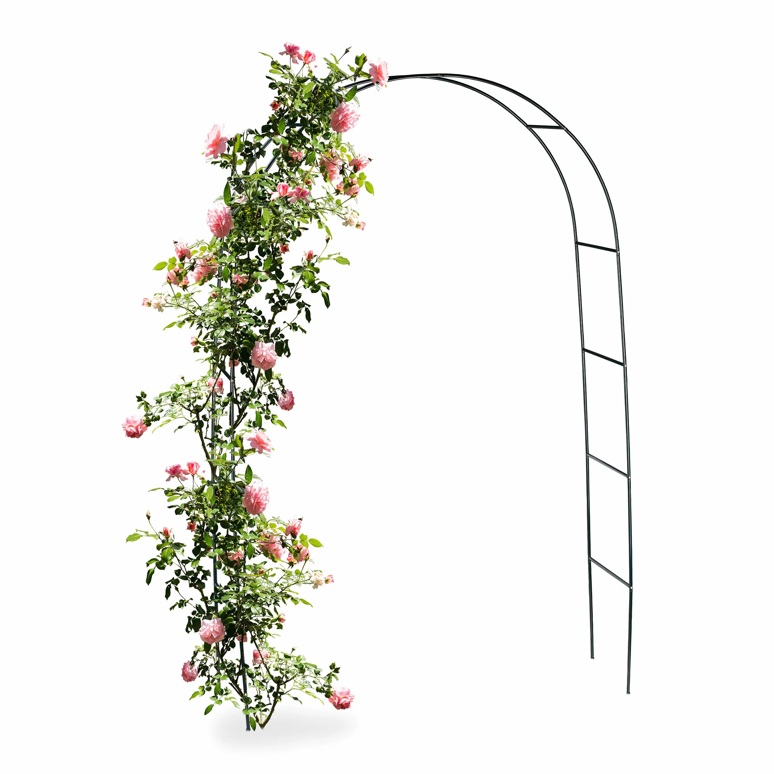 Relaxdays Arco per Rose, Rampicanti, Decorazione da Giardino, Sostegno per Piante, Supporto in Metallo, 240 cm, Verde