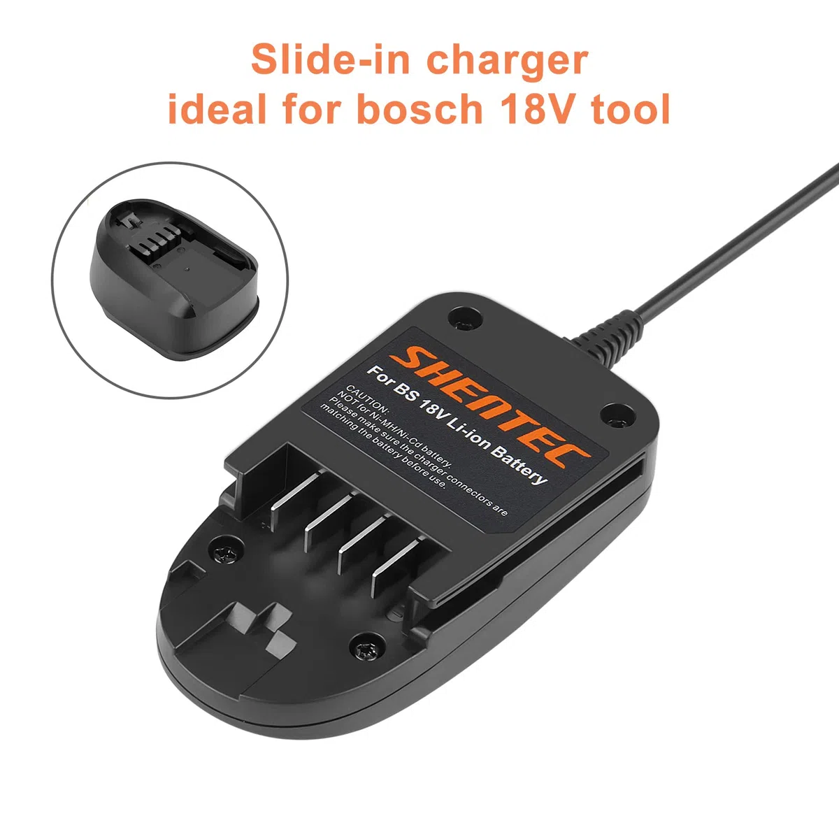 Shentec Caricabatterie Li-ion 18V compatibile con la batteria Bosch 18V PBA 1600A005B0 2607335040 2607336039 2607336040 2607336207 2607336208