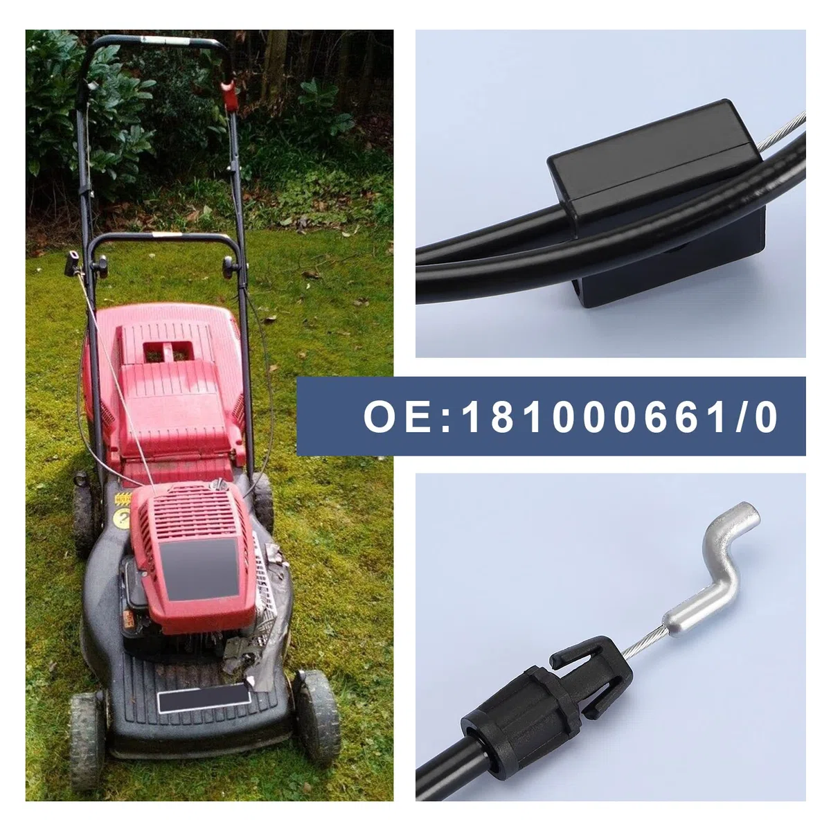 ECSiNG Cavo di controllo del motore del tosaerba 181000661/0 compatibile con Mountfield 45HP 45PD HP470 SP470 Trinciatrici Motore Freno Lunghezza Cavo 1295mm Manica 1092mm