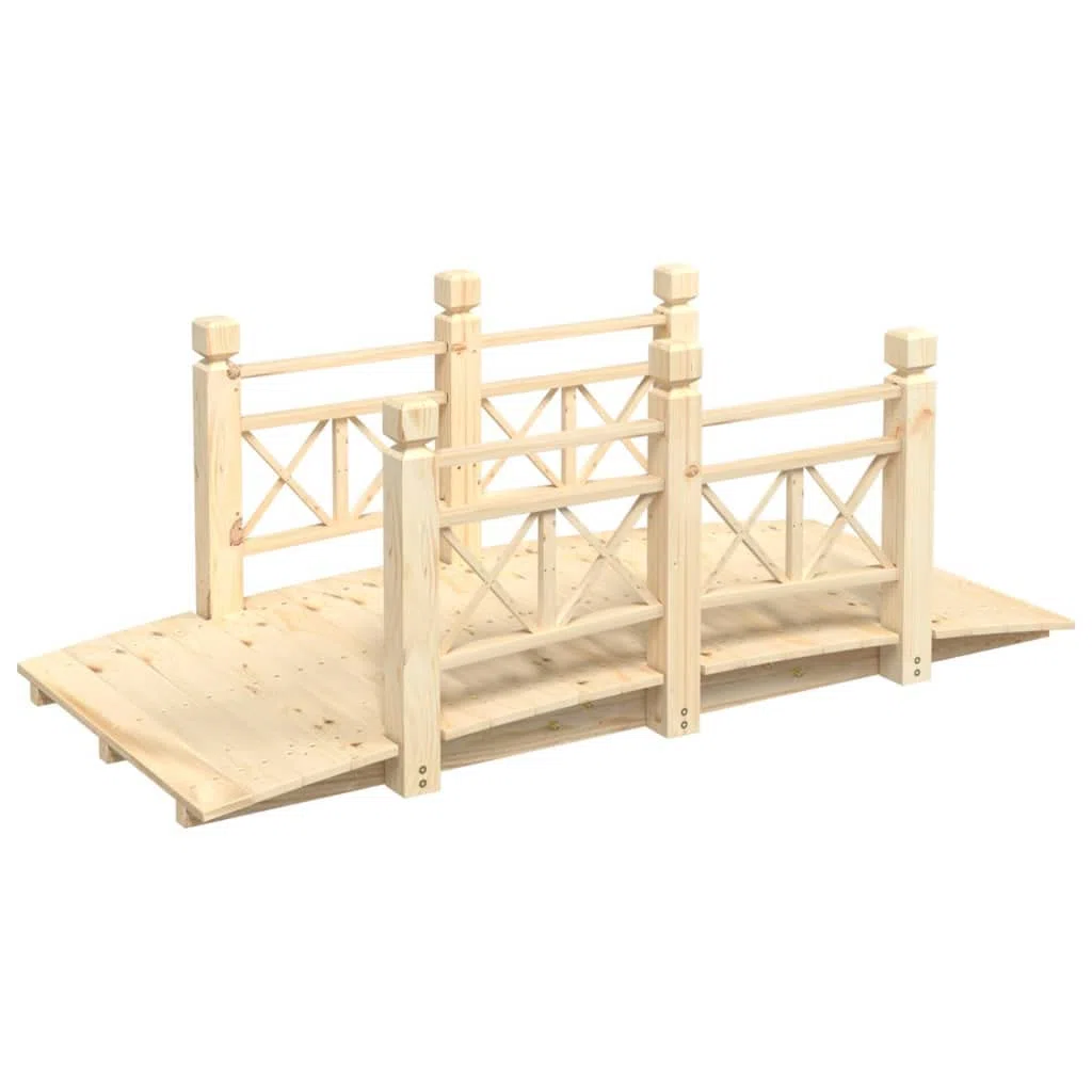 Generico Ponte Giardino Ringhiere 150x67x56cm Legno Massello Abete Rosso,Prato e Giardino,Vita all'aperto,Strutture da Esterno,Ponti da giardino-363359