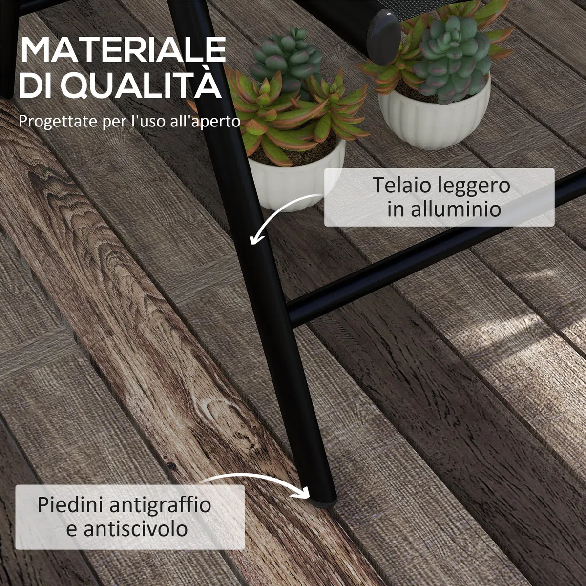 Outsunny Set 2 Sedie Pieghevoli Schienale Reclinabile 54x67x108 cm Nero | Poggiatesta Imbottito, Sedie da Giardino, Alluminio, Tessuto a Rete e Poliestere