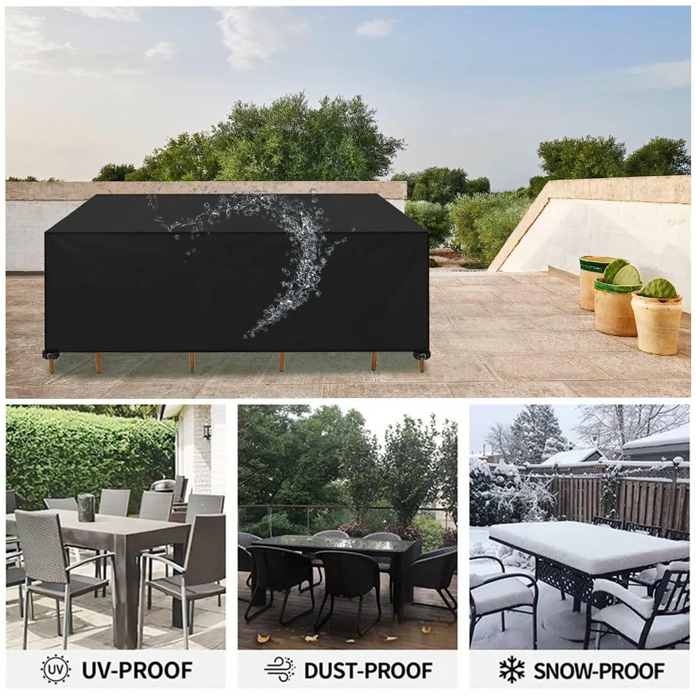 Copertura Tavolo Esterno Impermeabile - 240x90x70cm/LxWxH - Rettangolare Resistente allo Strappo Tessuto Oxford 420D Antivento Anti-UV Copertura Tavolo Esterno, Telo Copri Mobile