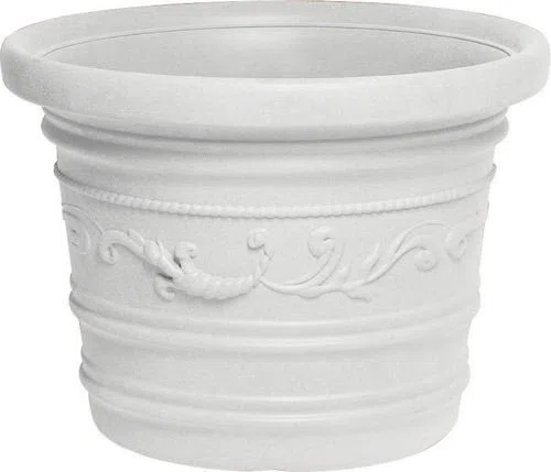 Papillon Vaso Tondo FESTONATO Ø 80 cm Colore Bianco in Resina con Doppio Bordo