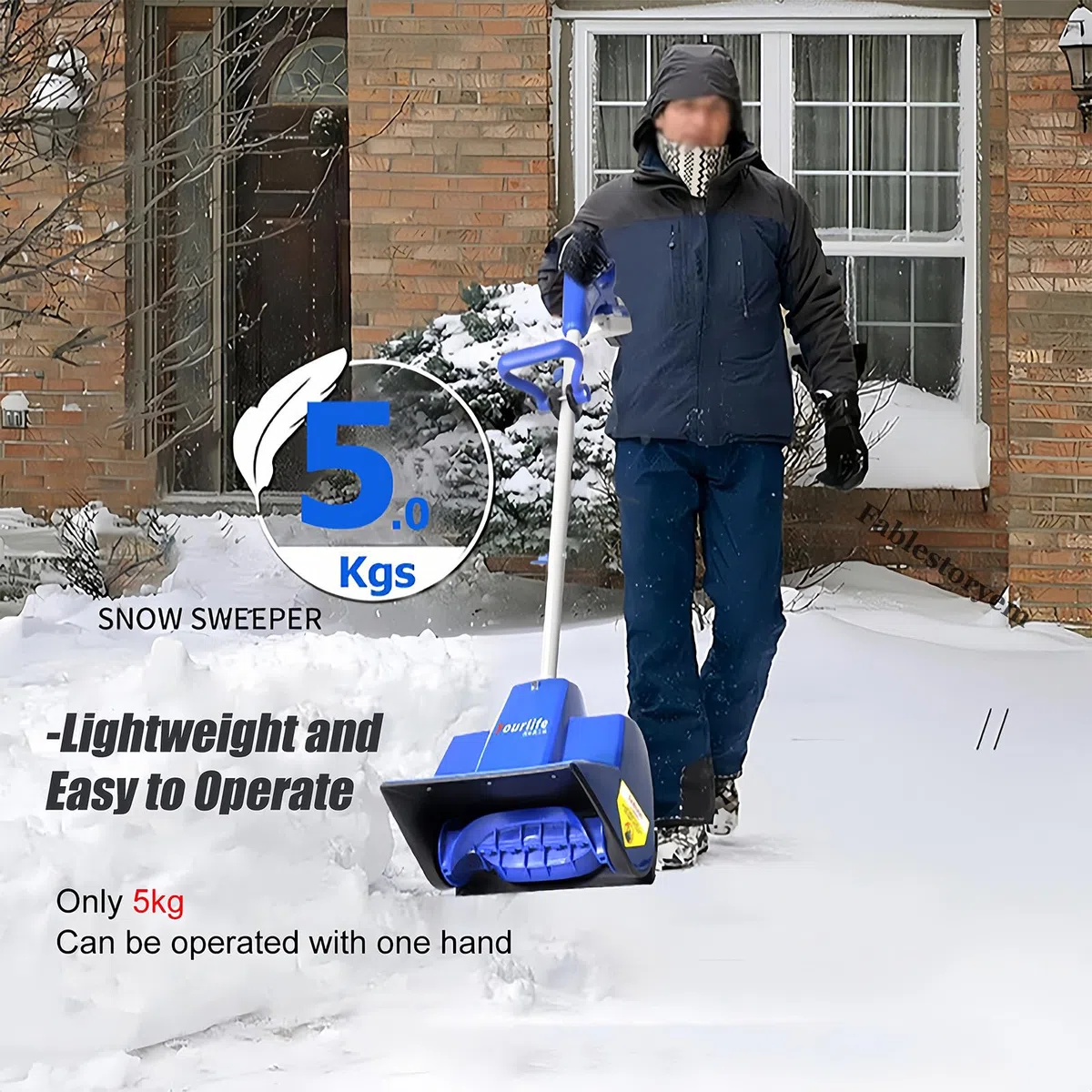Pala da Neve Senza Fili da 24V e 28CM, Spazzaneve a Batteria, Pala da Neve Elettrica, Distanza di Lancio di 6M, Batteria Agli Ioni di Litio da 24V/4,0Ah e Caricabatterie Rapido Inclusi,1Battery