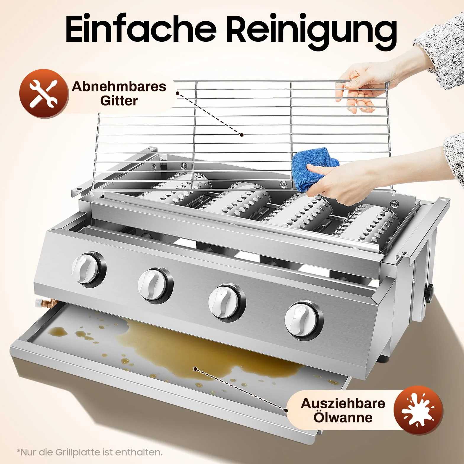 Barbecue a carbonella, barbecue portatile in acciaio inox, barbecue a carbonella, design regolabile, riscaldamento rapido per campeggio, riunioni e attività all'aperto, grigliate, frutti di mare