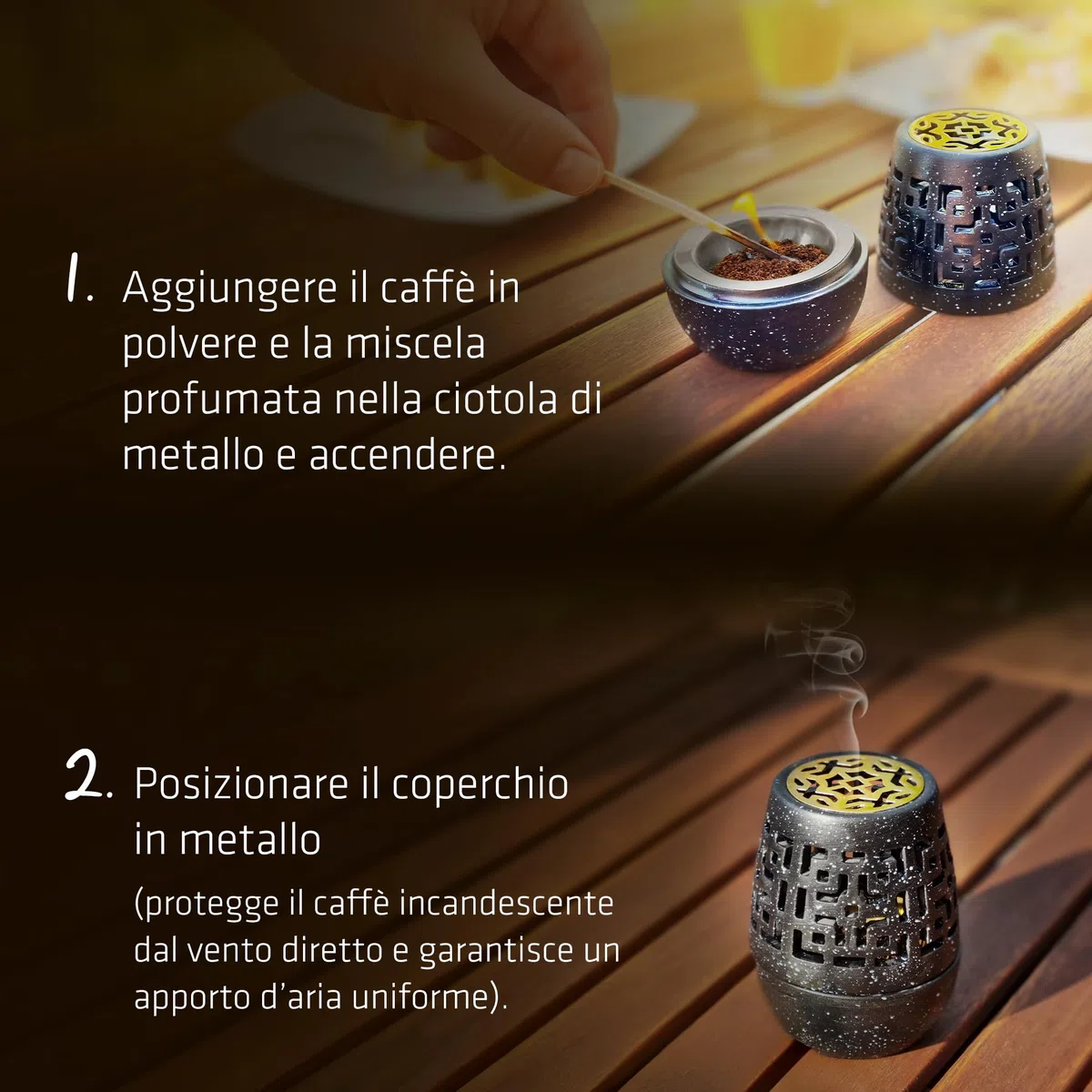 Gardigo® Repellente Vespe | Aroma di caffè e Miscela di Arancia e Rosmarino | Anti Vespe | Allontana Insetti col caffè | Incensiere Brucia Incenso Antivespe