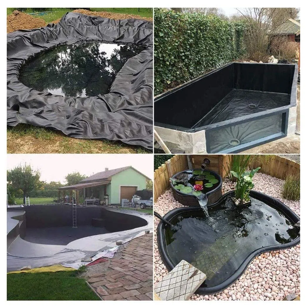 Rivestimento per Laghetti in HDPE, 4X3m 4X5m Nero Telo per Laghetto, HDPE Rivestimento per Laghetto con Fondo per Laghetto, Grande Rivestimento per Laghetti, Giardini, P(Size:4x2M(13x7ft),Color:20S)