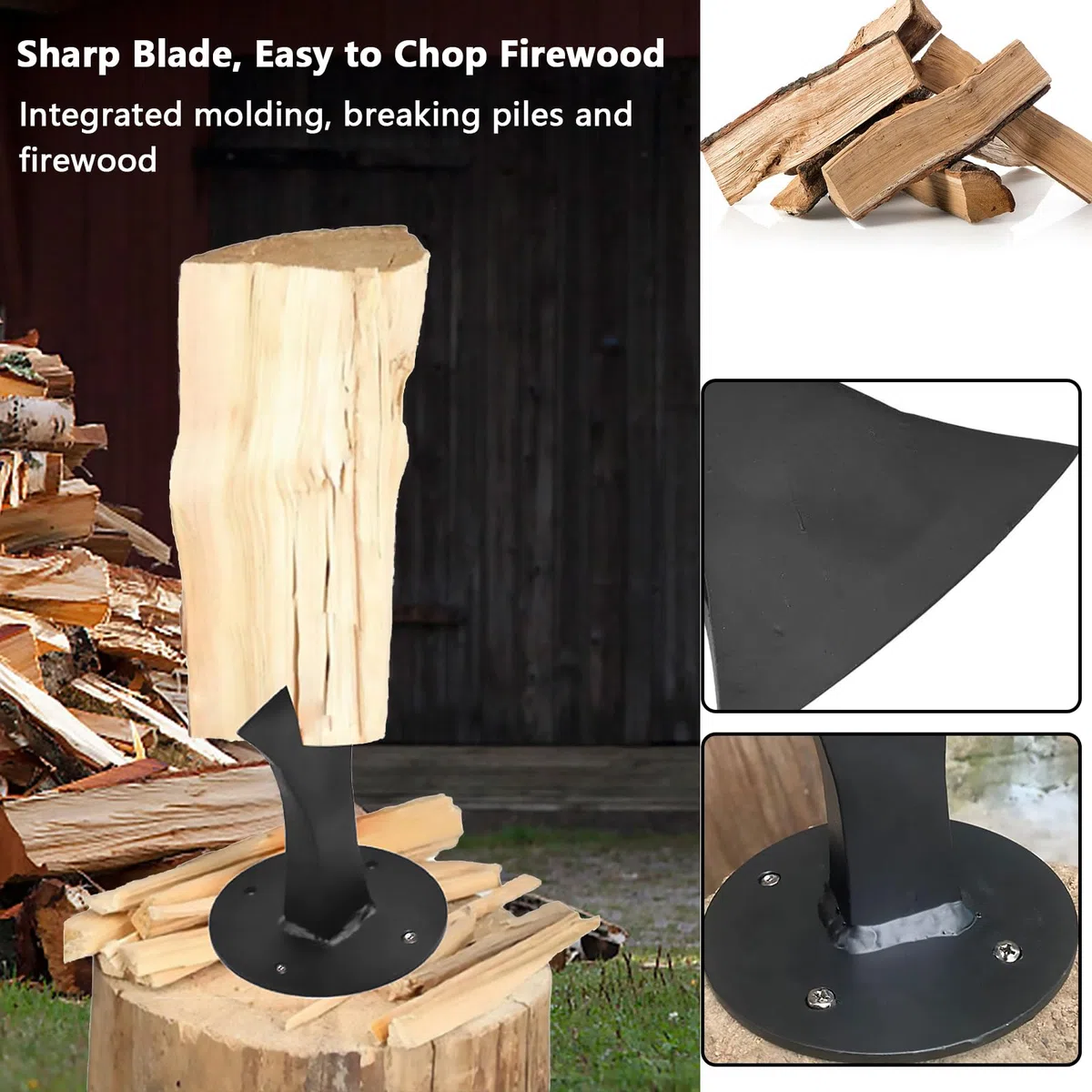 Spaccalegna Manuale, Spaccalegna a Cuneo,Heavy Duty Steel Manual Log Splitter Wedge Firewood Kindling Splitter,Spaccalegna Strumento,Heavy Duty Spaccalegna da ardere per piccola stufa a legna camino