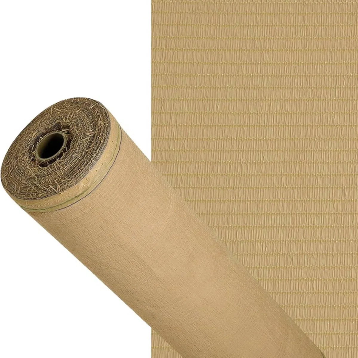 Rete Ombreggiante in Rotolo Varie Dimensioni Telo Rete Frangivista Ecrù 80gr/mq Schermatura 90% in Piattina HDPE con Cimosa e Asole Ideale per Parcheggi,Campeggi,Terrazze,Serre (1,5x50 MT)