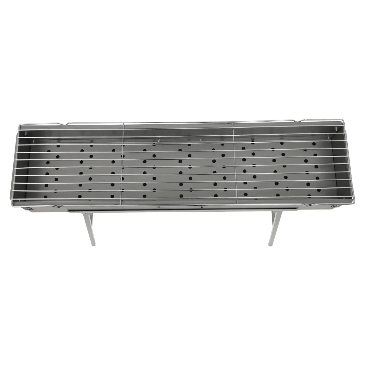 Barbecue portatile a carbonella, 80 x 18 cm, pieghevole, portata 35 kg, griglie in lega di zinco e ferro