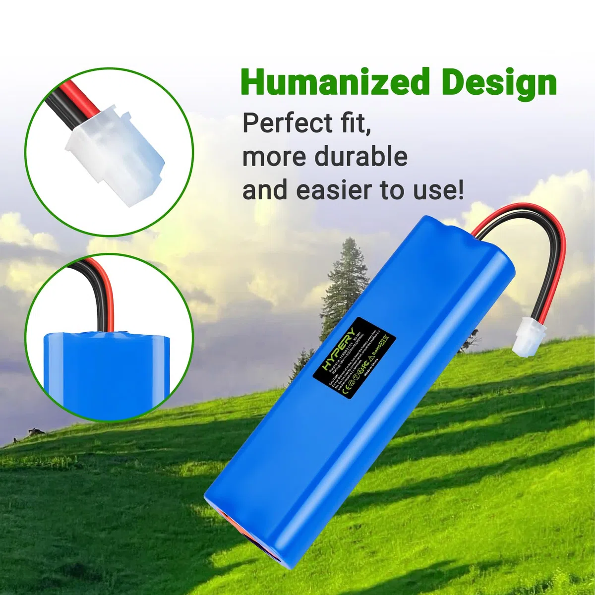 Batteria NI-MH di ricambio da 18V 5000mAh per i tosaerba robotici Husqvarna Automower 210C, 220AC, 230ACX, 260ACX, 265ACX, Solar Hybrid, G2 2004-2006, 535120901, 540059601, AU-18C, AU-18V