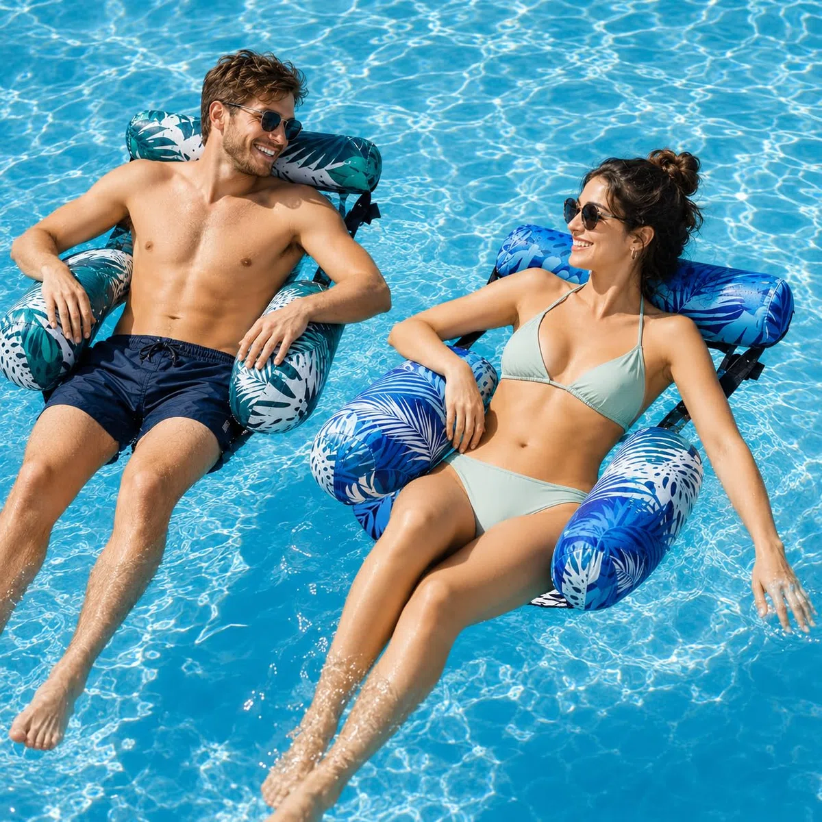 2 pezzi Sedia Galleggiant Gonfiabile, Sedia Gonfiabile da Piscina, Gonfiabili Per Piscina Adulti, Poltrona Piscina, per spiaggia, fiume, estate, interni, esterni e relax