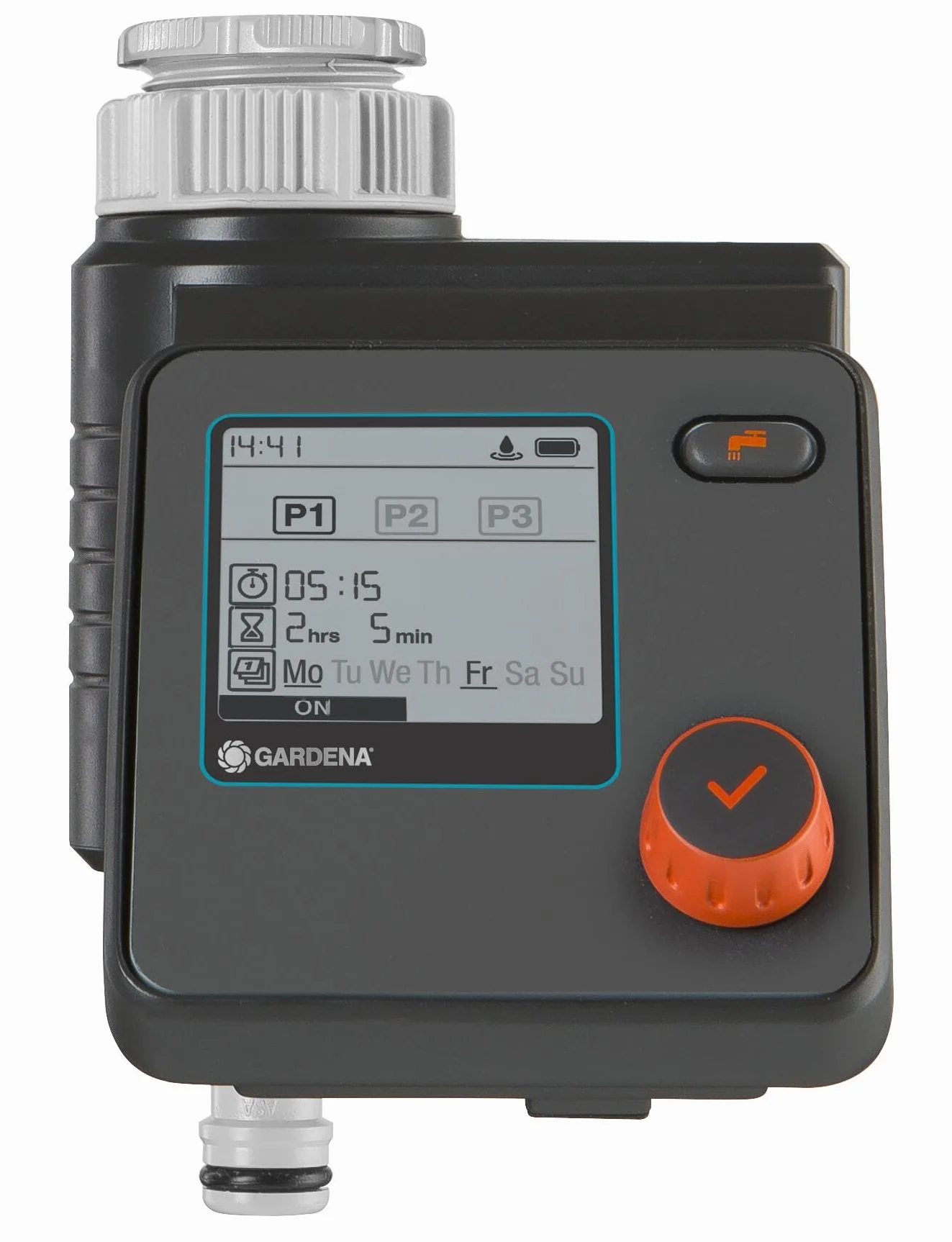 Gardena Programmatore per Irrigazione a Batteria Select: Fino a 3 Programmi Giornalieri, per l'Irrigazione Automatica di Piante in Giardino, per Rubinetti da 26,5 mm e 33,3 mm (1891-20)