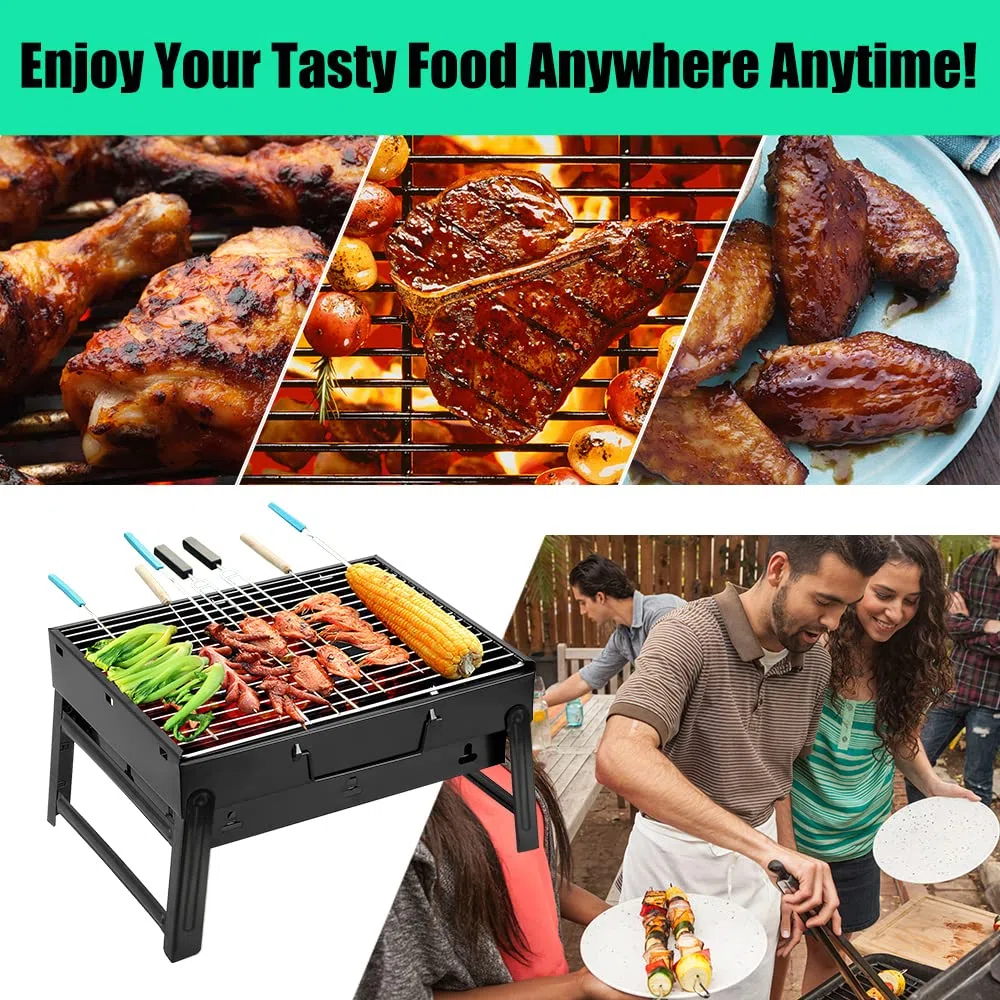 Barbecue Grill Portatile BBQ Carbone Grill Smoker Grill per Cucina All'aperto Campeggio Escursionismo Picnic Backpacking