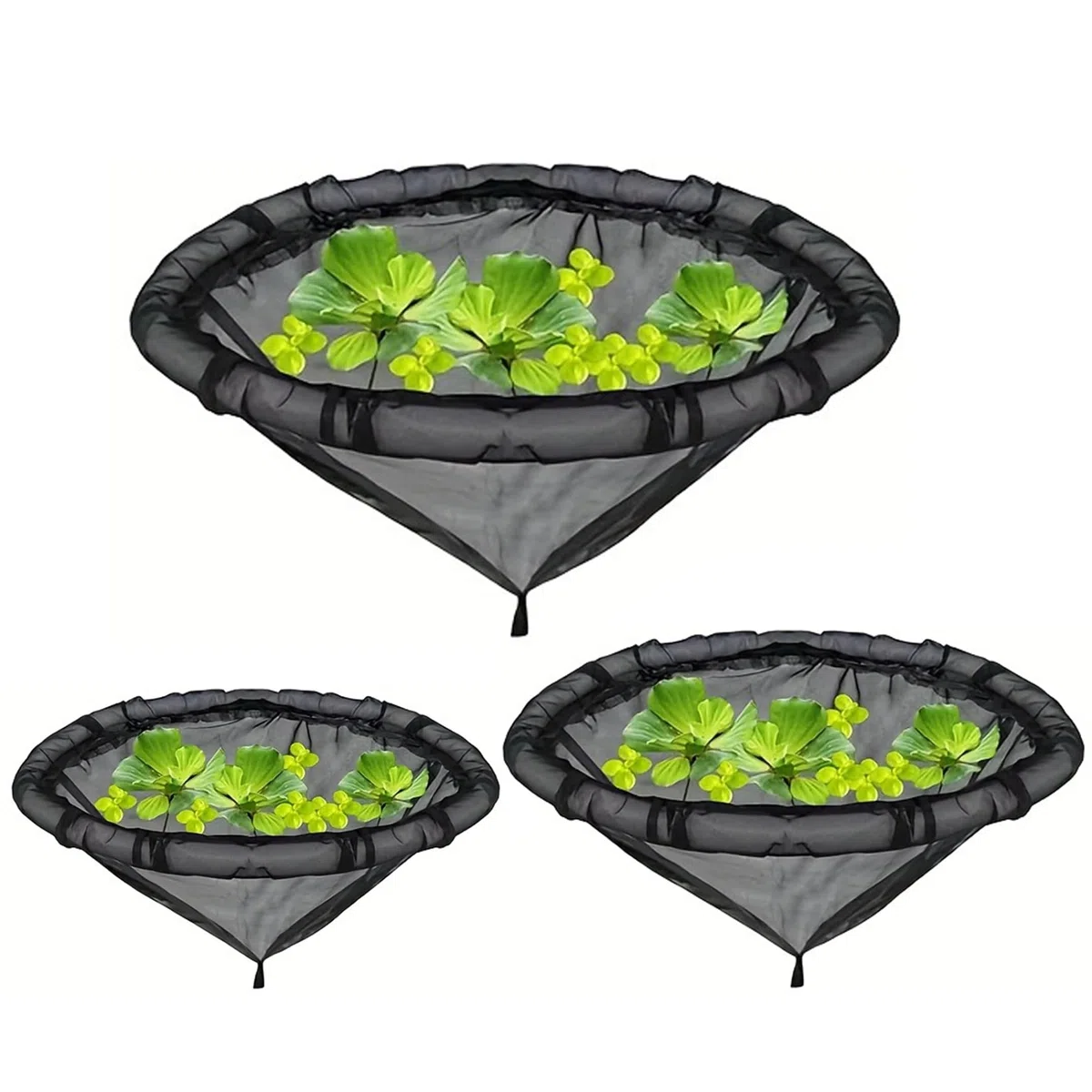 Barriera per piante galleggianti, Rete per laghetto 3 pezzi - Rotonda (17, 7/23, 6/31, 5 pollici) Isole resistenti ai pesci per la protezione delle piante, Barriera per galleggianti, Rete per lag