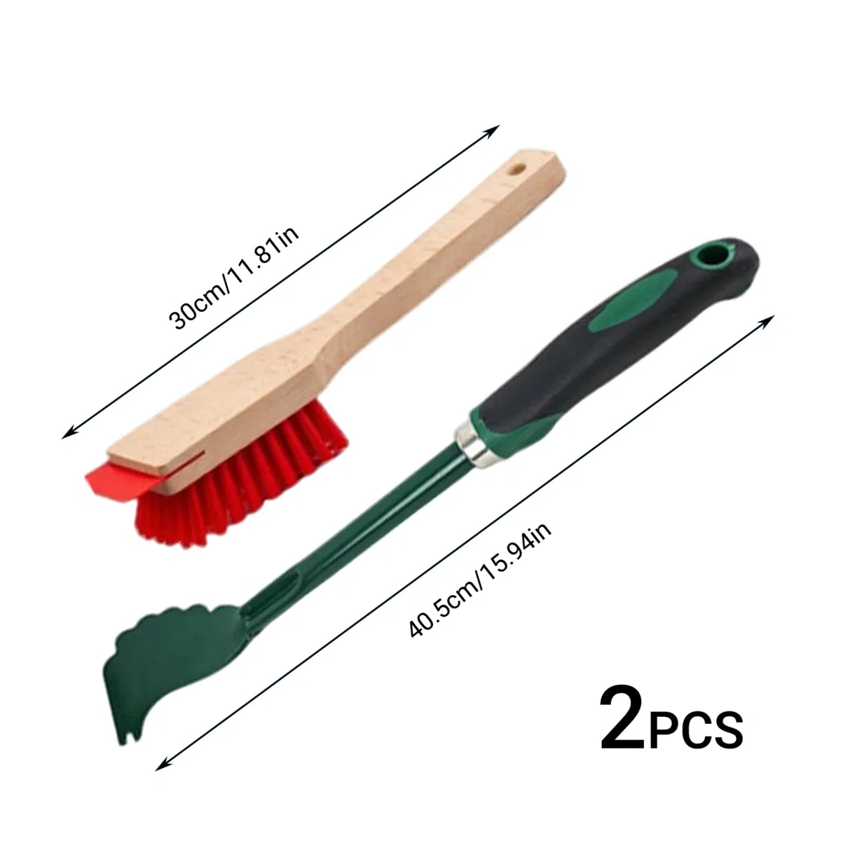 Raschietto per Tosaerba e Spazzola a setole rigide con Manico, Strumento di Pulizia Portatile per Tosaerba, Spazzola per Esterni da Giardino per Rimuovere Sporco, e detriti