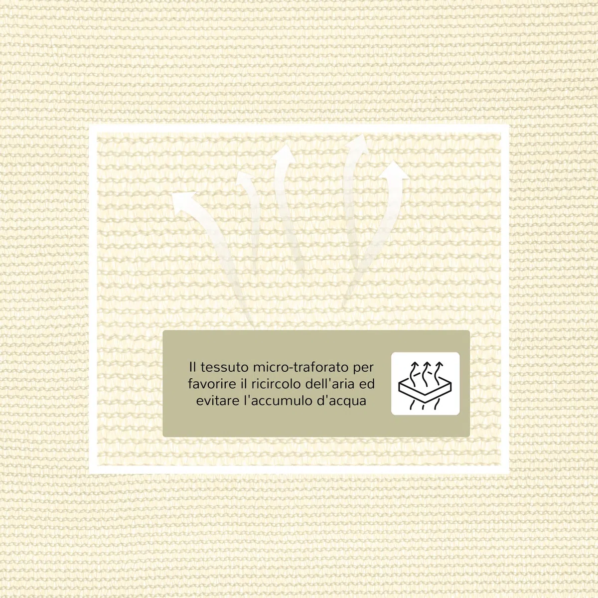 Outsunny Tenda Parasole Triangolare 4x4x4 m in Tessuto Anti-UV Impermeabile Beige per Esterni
