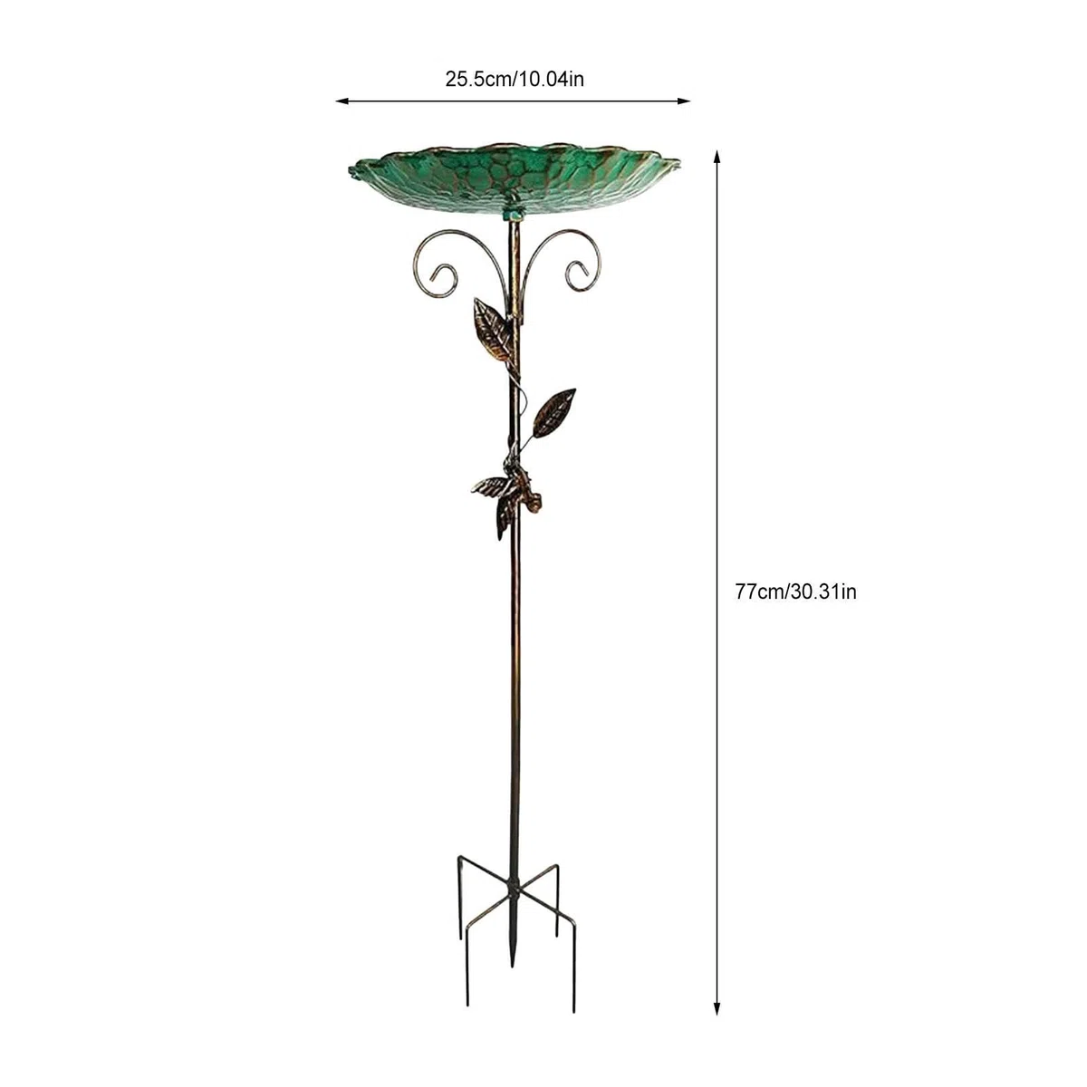 Générique Bagno per uccelli per giardino | Altezza 76 cm, decorativa per acqua | Abbeveratoio per uccelli con picchetto, per giardino paesaggio prato all'aperto