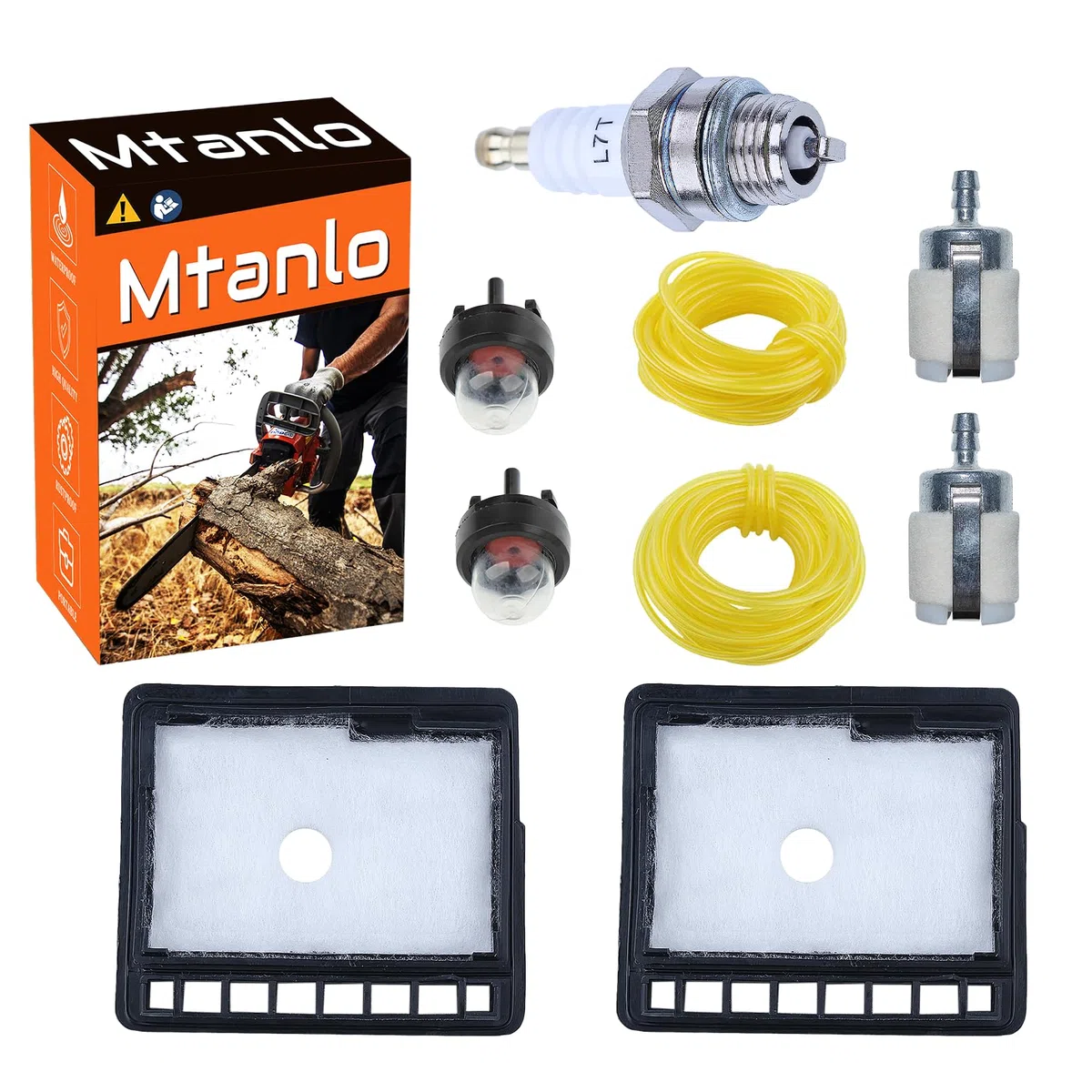 Filtro Aria Kit 13031039132 per Echo CS-300 CS-301 CS-305 CS-306 CS-340 CS-341 per Motosega con Filtro Aria + Filtro Benzina + Candela di Accensione+Tubo Olio + Pera di di