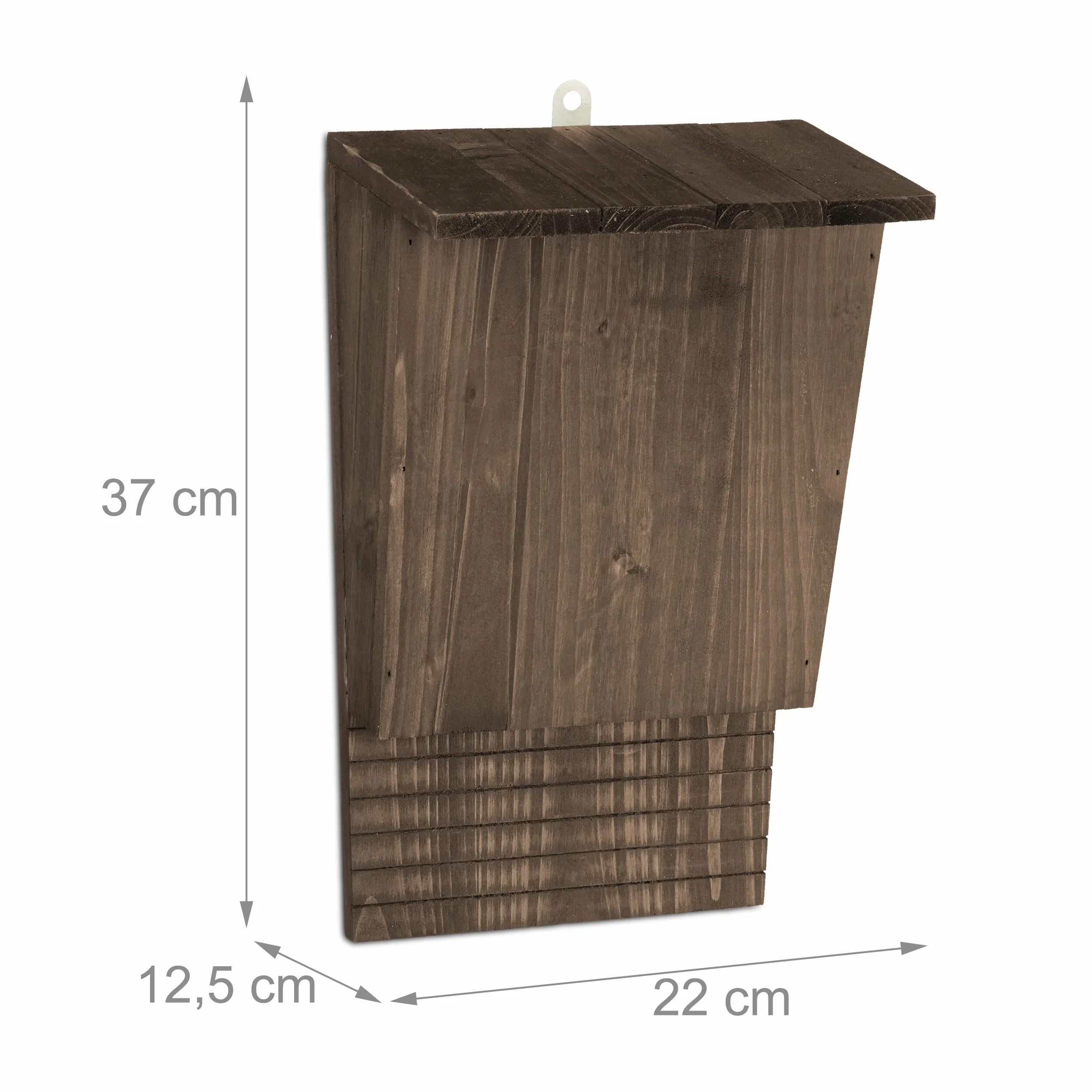 Relaxdays Rifugio per Pipistrelli, Nido Casetta XL, Pipistrellini, Bat Box, Bathouse, HLP: 37x22x12,5 cm, Legno, Marrone