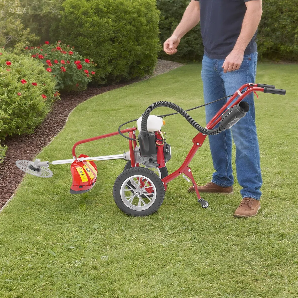 Motozappa 63cc 4 tempi – Fresa manuale con 4 CV 240 giri/min, per giardino, serra e campo – Fresa da giardino a benzina con aratro e funzione martellante