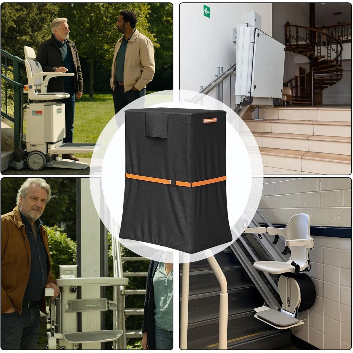 Copertura per montascale | Tessuto Oxford impermeabile – Copertura protettiva per ascensore elettrico mobile – per interni ed esterni, giardino, cortile, balcone, terrazza, cortile, portici