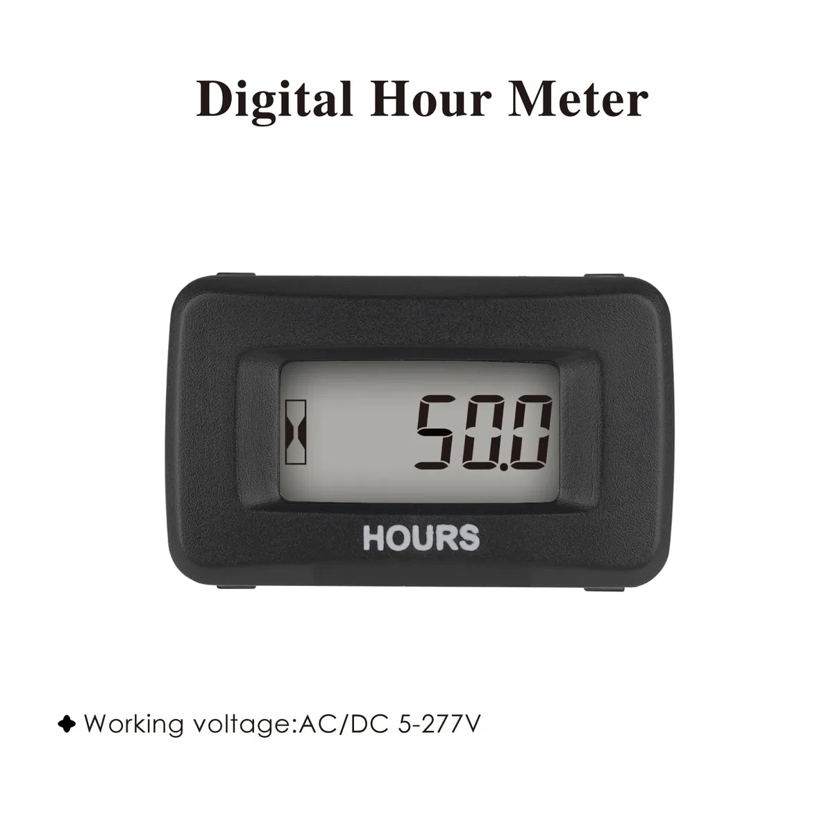 Jayron JR-HM055AD (AC/DC da 5V a 277V) Contaore Digitale LCD Accumula dati per Tosaerba da giardino ZTR Trattore Generatore Carrello da Golf Club Autolavaggio Club ATV Barca Compressore Motore