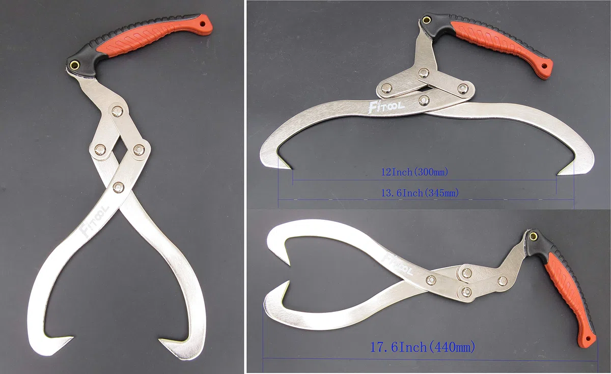 852942 Pinze per legna da 30 cm, pinza per legna, gancio per sollevamento legna, pinze per legna per sollevare tronchi, lunghezza totale 44,7 cm