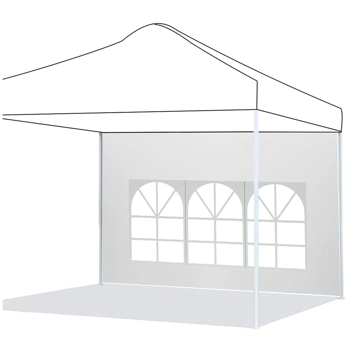 2 Pezzi Pannelli Laterali per Gazebo Impermeabili, 3 x 2 m, Tessuto Oxford 210D con Finestra in PVC – Ricambio per Gazebo da Giardino, Esterno, Feste