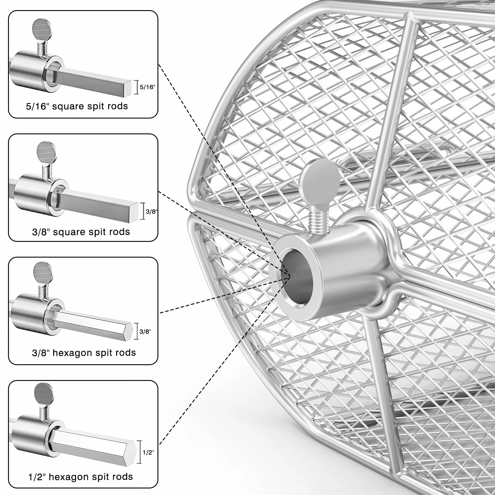 onlyfire BRK-6039 Acciaio Inossidabile Universale Rosticceria Grill Peanut Fagioli Fritte Cestino Si Adatta per Qualsiasi Gas Grill in Acciaio Inox