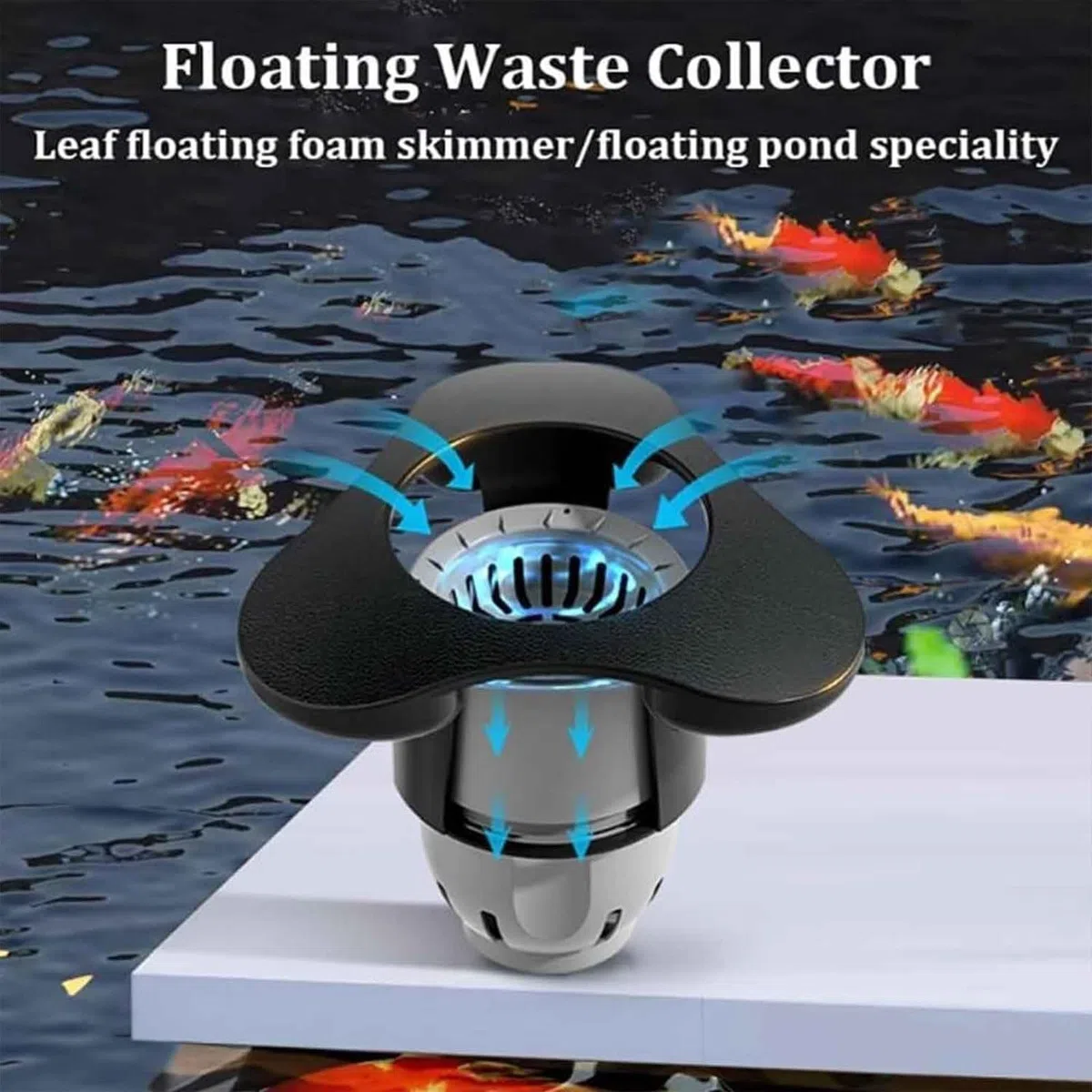 Skimmer galleggiante per laghetti, 34 W, 2200 l/h, con cavo di alimentazione da 8 m e forte aspirazione, per piscine, laghetti, laghi e laghetti da giardino