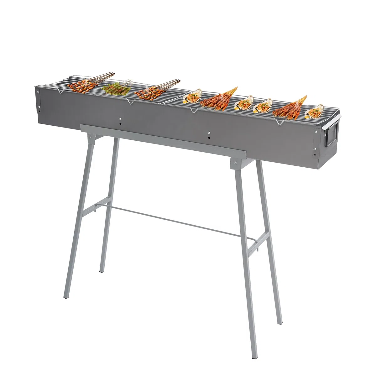 Barbecue a carbonella, da campeggio, a carbone, 100 x 18 x 80 cm, portatile, pieghevole, per esterni, terrazza, campeggio, barbecue