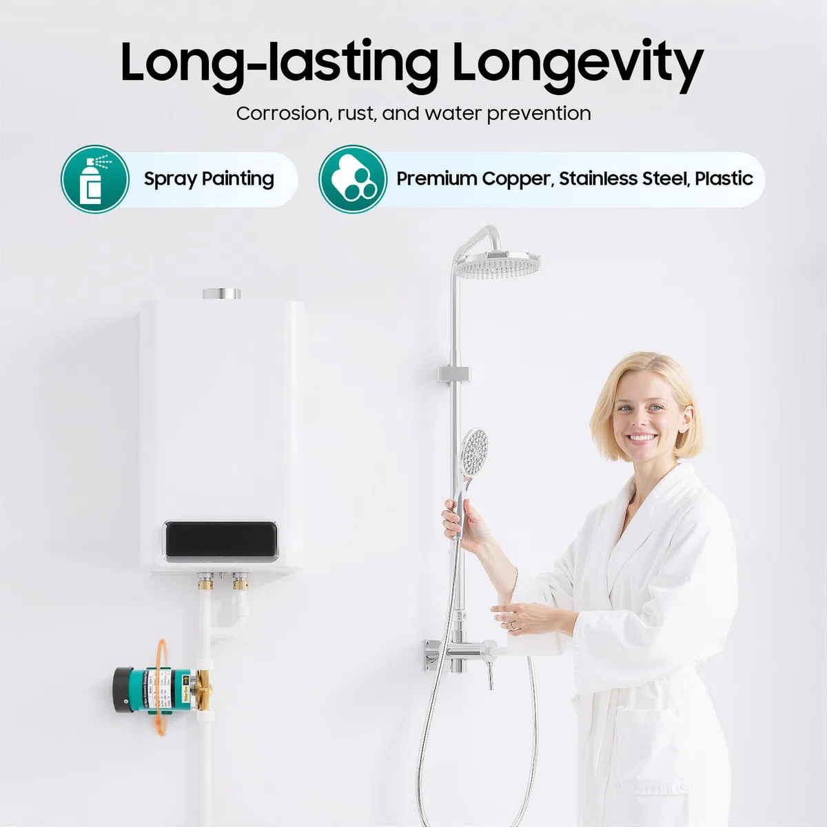 Pompa automatica di aumento della pressione, pompa booster, pompa di circolazione, pompa dell'acqua domestica, per doccia, giardino, pressione dell'acqua aumentata 120 W