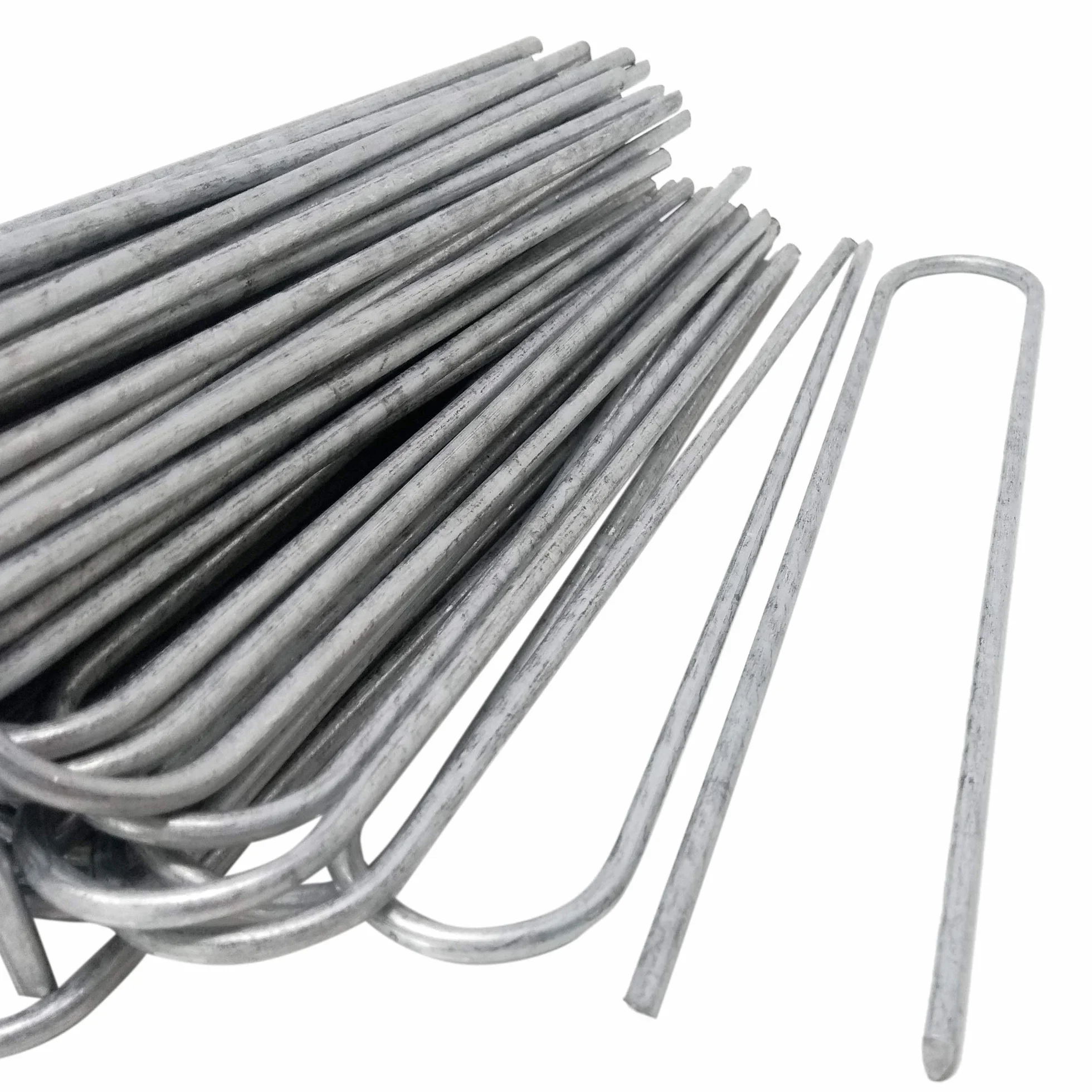 ToCi 100 picchetti di ancoraggio da 200 x 25 mm, zincati, in filo di acciaio, con diametro da 3,8 mm, pezzi di ancoraggio per il fissaggio di teli anti-erbacce, pellicole, tubi in pavimenti duri, ecc.