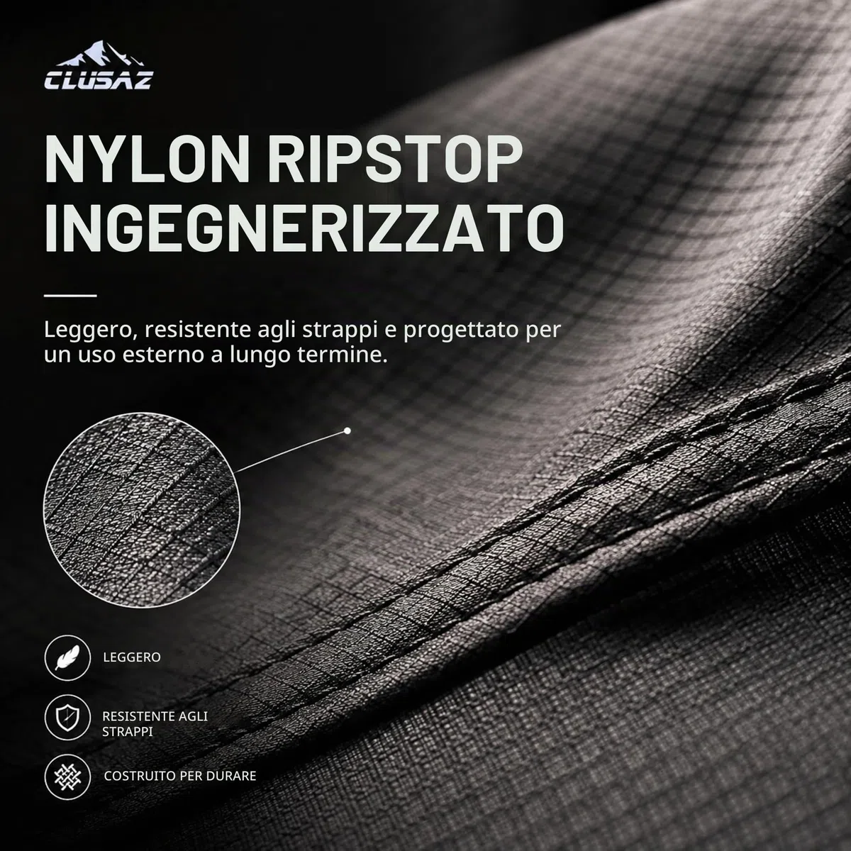 Amaca Doppia Outdoor 2 Persone 300x200cm – 500kg Ultra-Resistente – Nylon Ripstop Diamond – Senza Nodi 60 sec – Moschettoni Lisci – Borsa Comprimibile – Garanzia 10 Anni