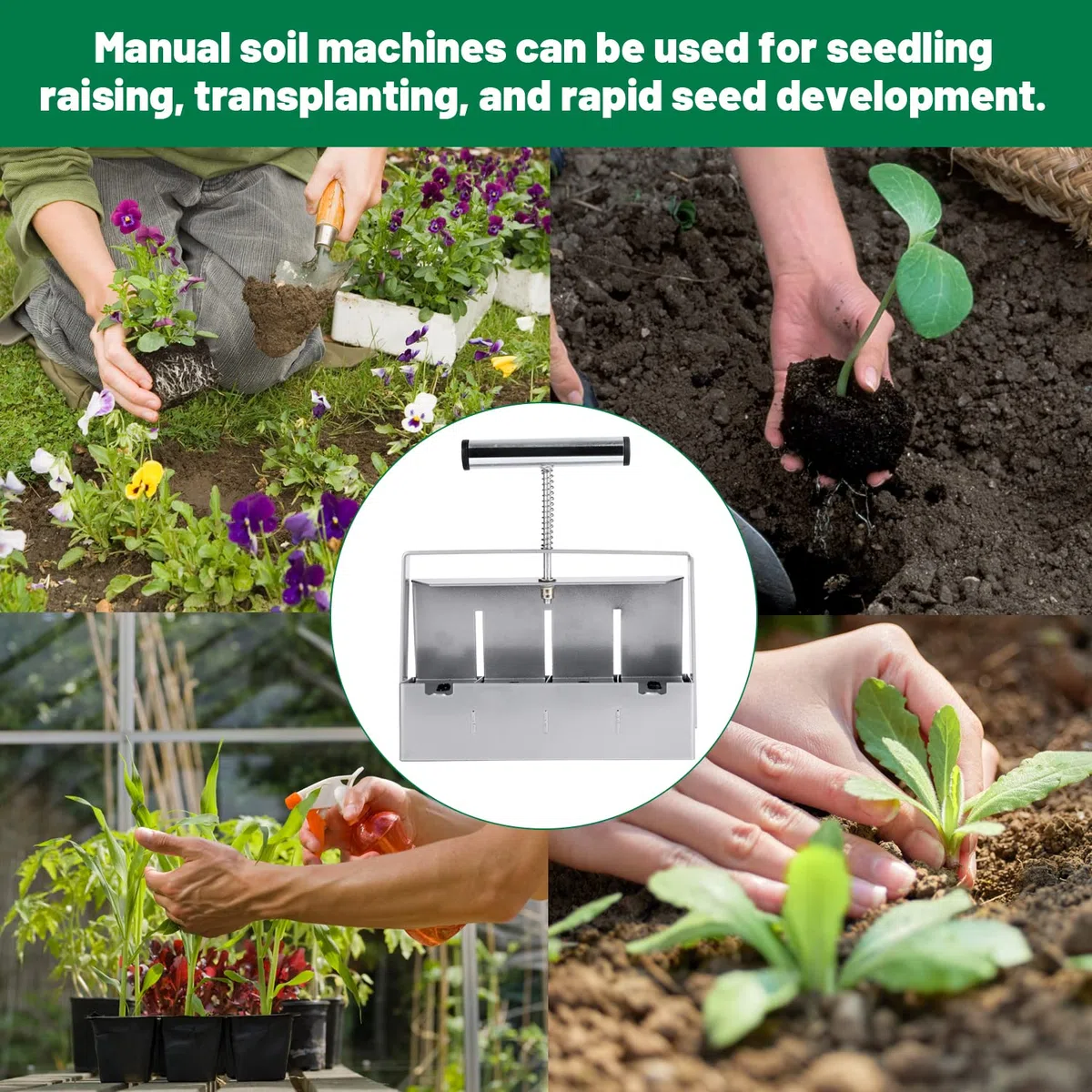 Manuale Soil Block maker micro blocco del suolo set 2 pollici blocco del suolo strumento di blocco del suolo per semina vassoio stater