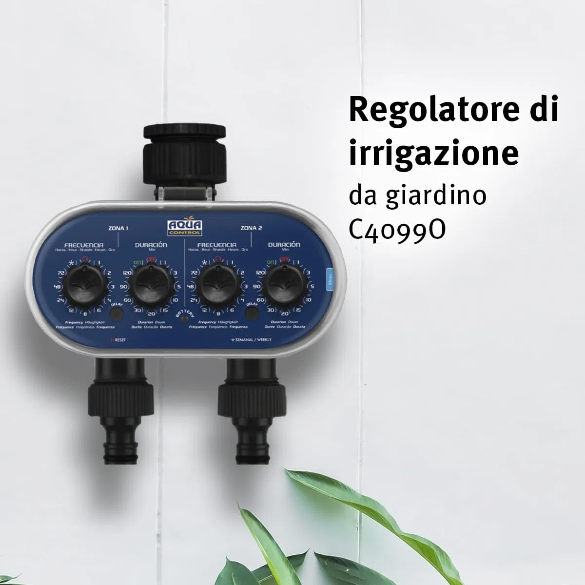 Aqua Control C4011 - Programmatore d'Irrigazione per Giardino - per Tutti i Tipi di Rubinetti - con 2 Uscite Indipendenti