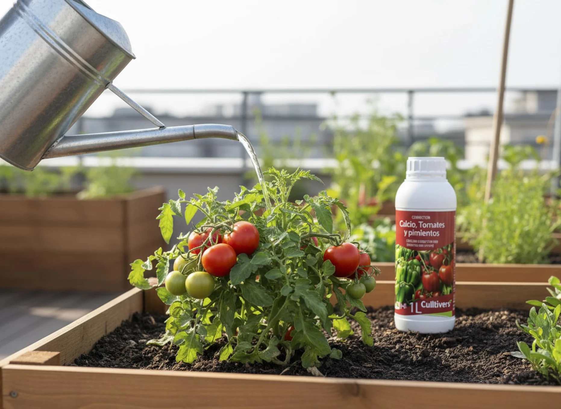 CULTIVERS Calcio Liquido per Pomodoro e Peperone 1 L | Concime liquido con calcio per colture orticole, orticoltura e giardinaggio, uso regolare in orto, giardino e piante