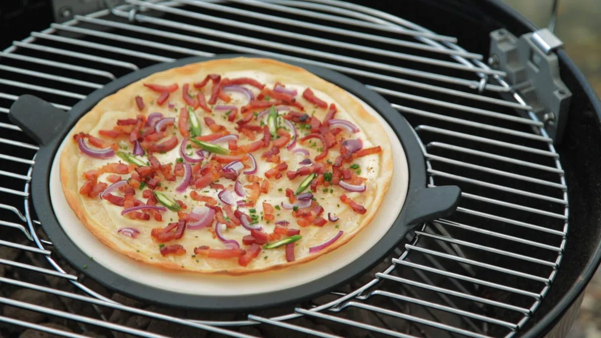 Accessori per grill tepro inserto pietra per pizza, pietra per pizza in cordierite circa 28,5 cm Ø, griglia nel sistema a griglia circa 57 cm Ø