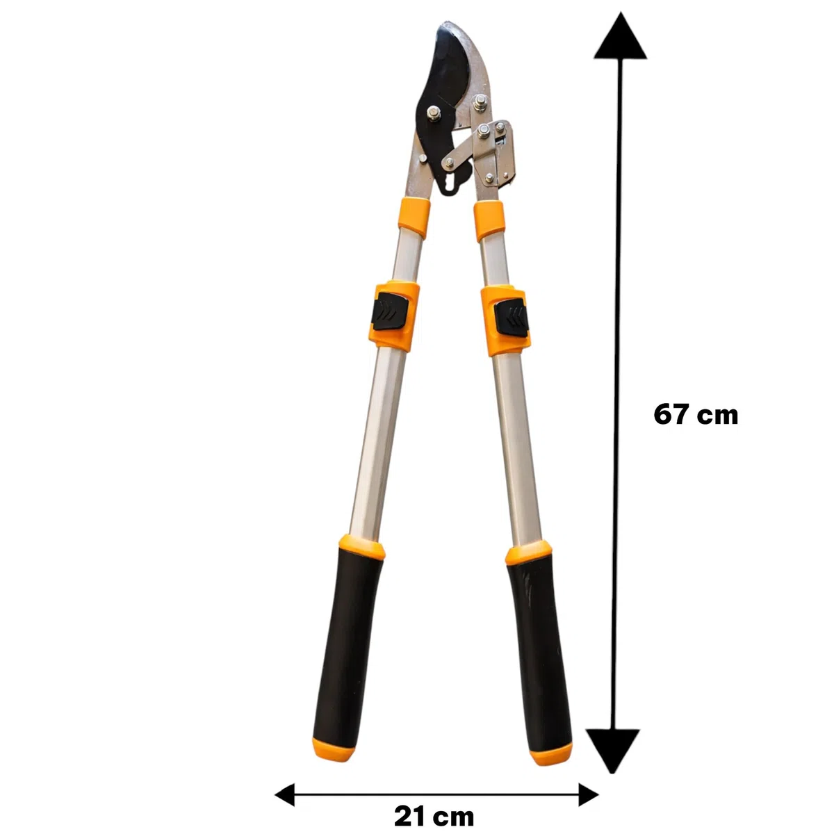 Topolenashop Cesoie Troncarami Telescopiche a Cricchetto 27-38” (680-970 mm) – Forbici Potatura Professionali con Manici in Alluminio per Rami Fino a 45 mm | 351393