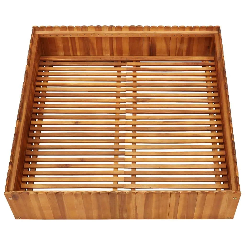 ShGaxin Arriate, Tavolo da coltivazione, Orto Domestico, Coltivazione di piante aromatiche, Arriate da giardino, in legno massello di acacia 100x100x25 cm