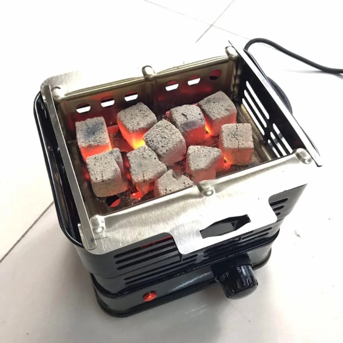 Accendino elettrico a carbone, forno elettrico per shisha, grill a carbone, fornello a grill con manico, forno a carbone, shisha, forno elettrico a carbone con cavo extra lungo, per carbonella shisha