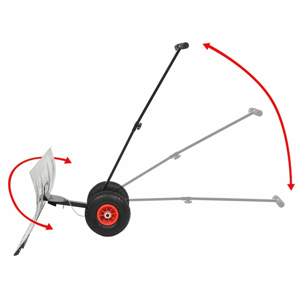 Spazzaneve Manuale con Ruote 100x44 cm, Casa e Giardino,Prato e Giardino,Rimozione della Neve,Pale da Neve, 13.7kg-142915