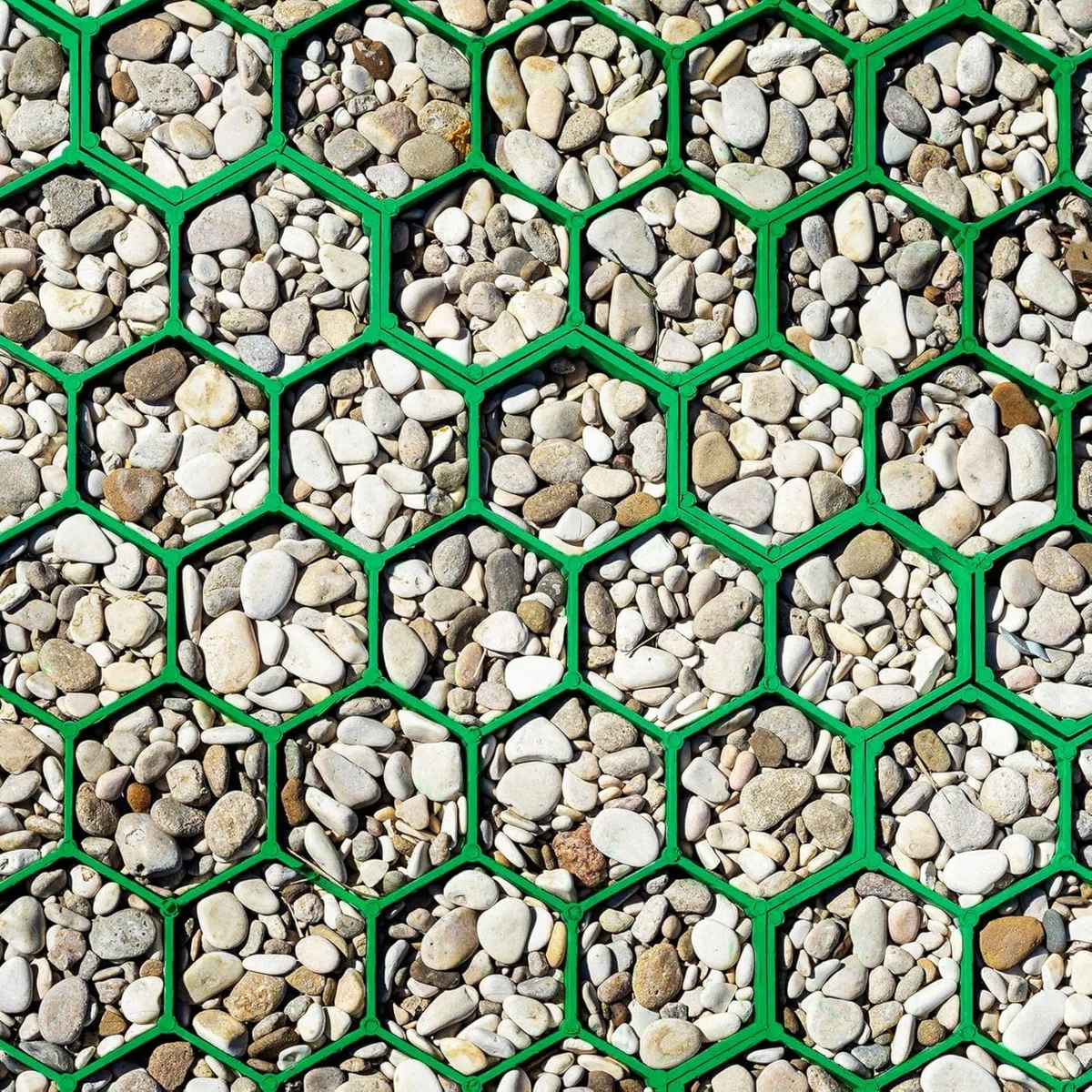 Floordirekt Griglia per prato in plastica, 1 m² – 4 pezzi – 50 x 50 cm, verde – griglia da pavimento, piastra paddock, a nido d'ape per prato