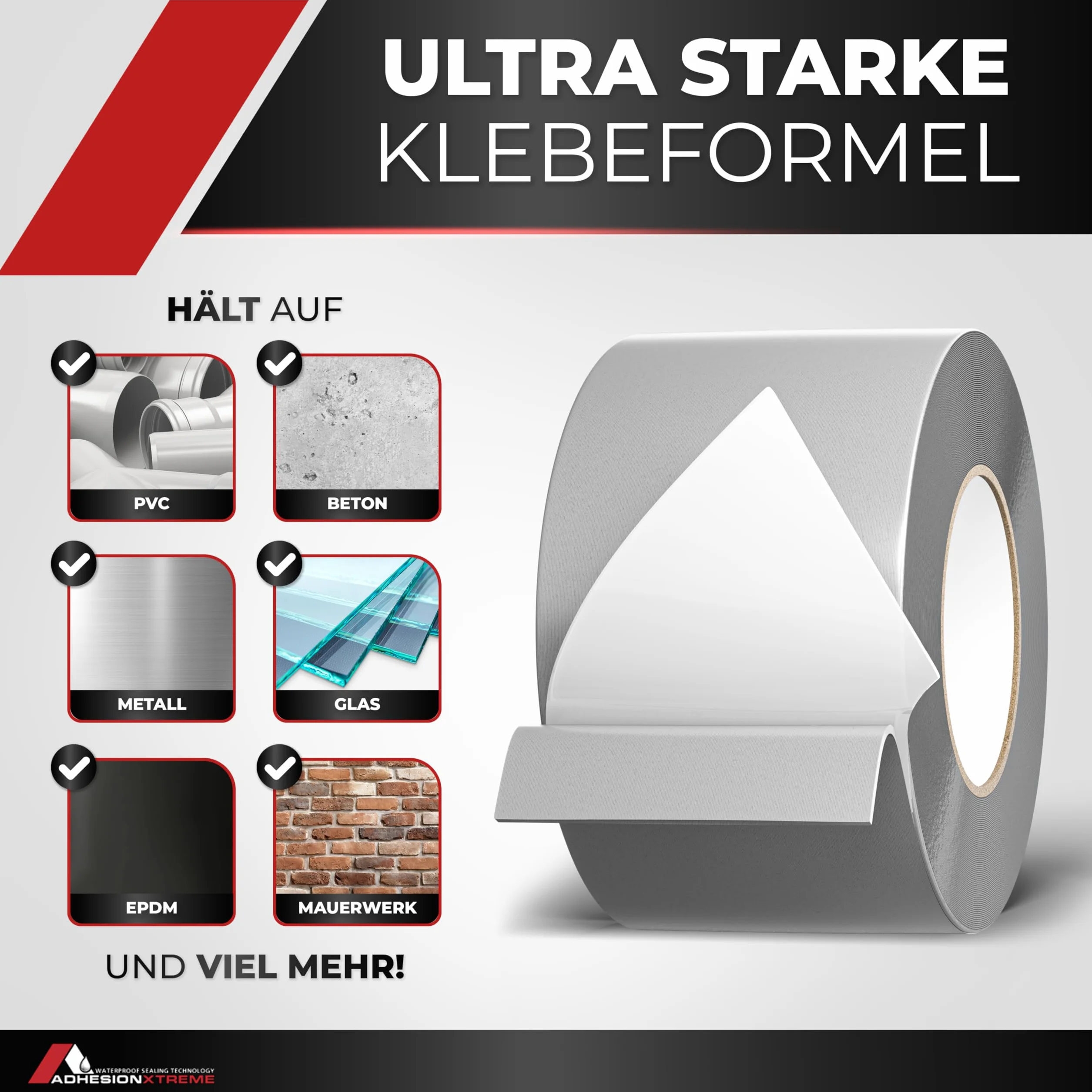 Nastro Sigillante Resistente ai Raggi UV, 100mm x 10m, Nero